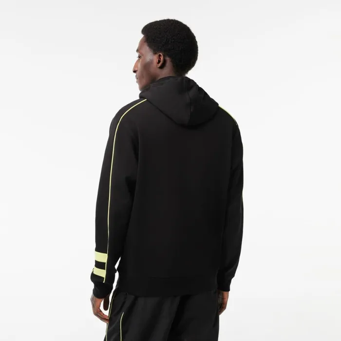 Sweaters and Sweatshirts Men Lacoste Men039s Contrast Details Hoodie Black Flashy Yellow 6vt