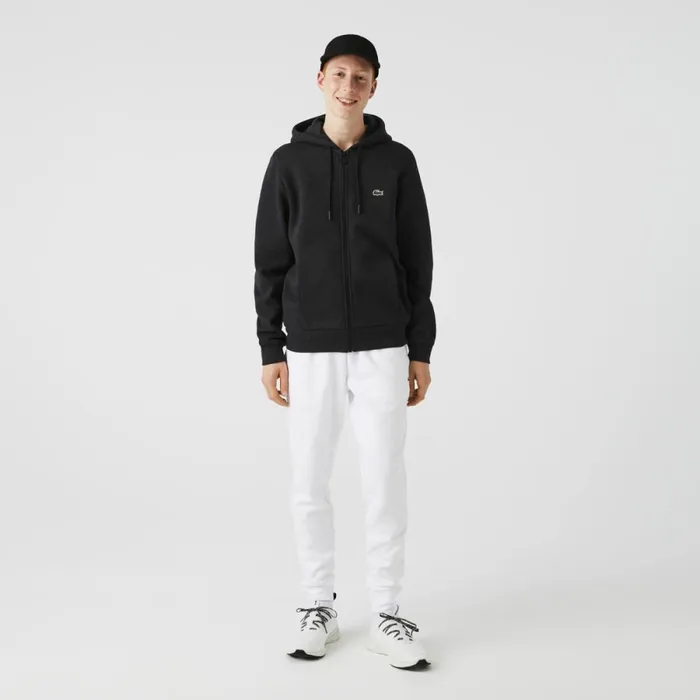 Sweaters and Sweatshirts Men Lacoste Men039s Fleece ZipUp Hoodie Grey El6