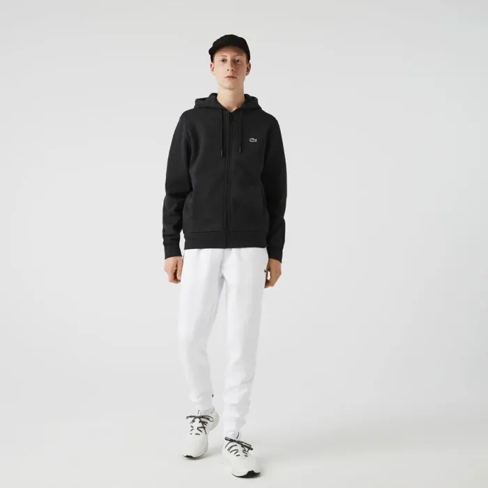Sweaters and Sweatshirts Men Lacoste Men039s Fleece ZipUp Hoodie Grey El6