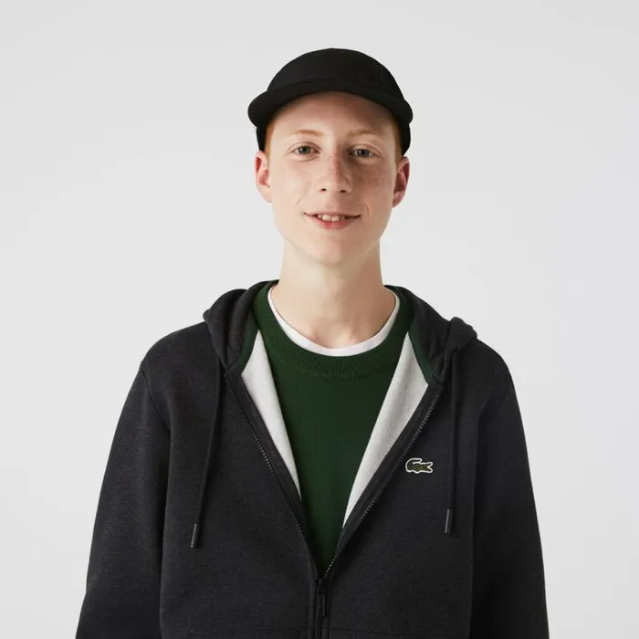 Sweaters and Sweatshirts Men Lacoste Men039s Fleece ZipUp Hoodie Grey El6