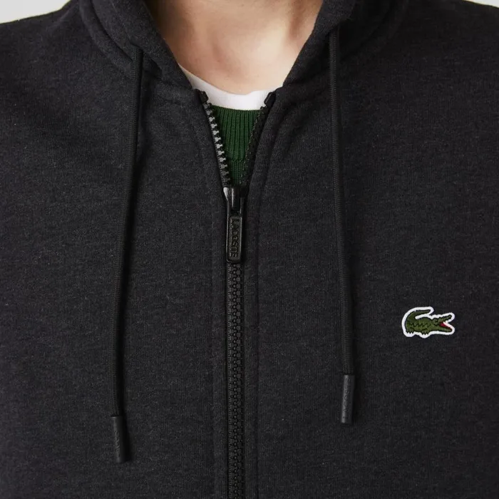 Sweaters and Sweatshirts Men Lacoste Men039s Fleece ZipUp Hoodie Grey El6