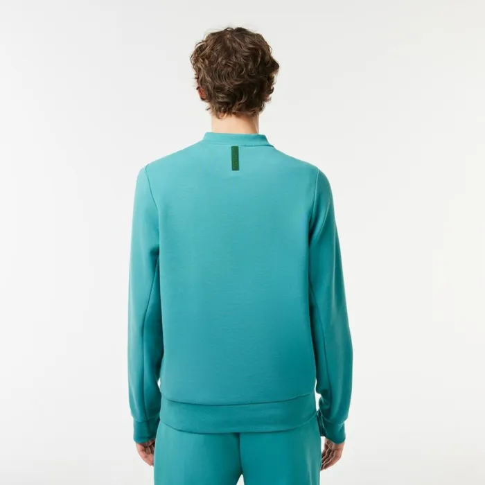 Sweaters and Sweatshirts Men Lacoste Mens Crew Neck Kangaroo Pocket Cotton Blend Sweatshirt Blue Si0
