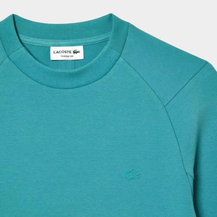 Sweaters and Sweatshirts Men Lacoste Mens Crew Neck Kangaroo Pocket Cotton Blend Sweatshirt Blue Si0