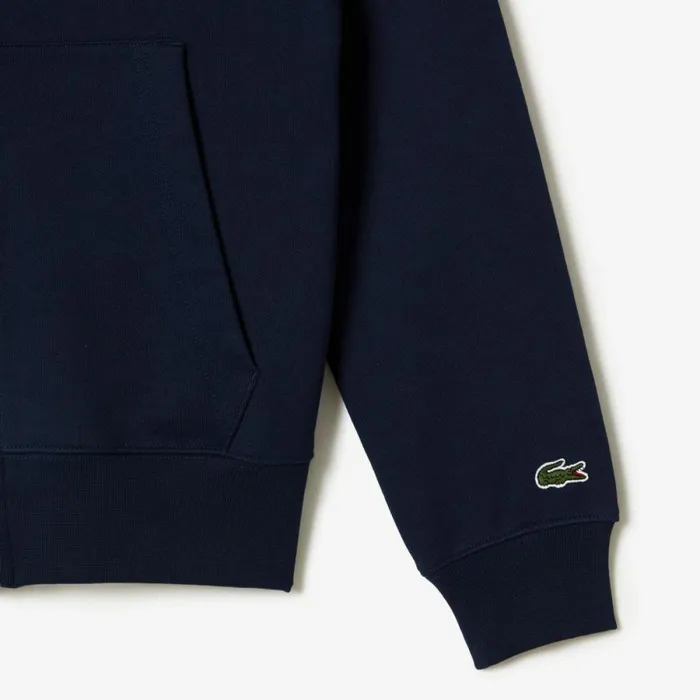Sweaters and Sweatshirts Men Lacoste Mens Unbrushed Fleece ZipUp Hoodie Navy Blue 166