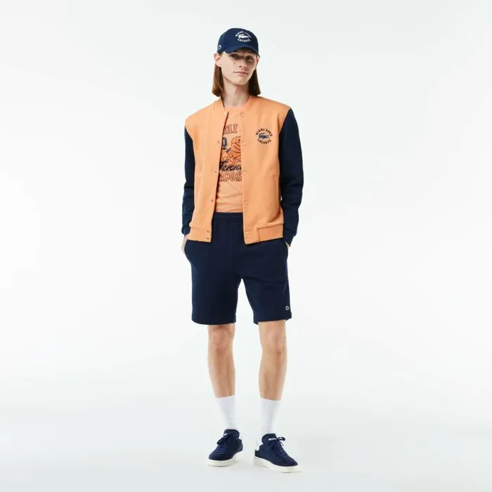 Sweaters and Sweatshirts Men Lacoste Unisex Miami Open Edition Bomber Jacket Light Orange Navy Blue Itd