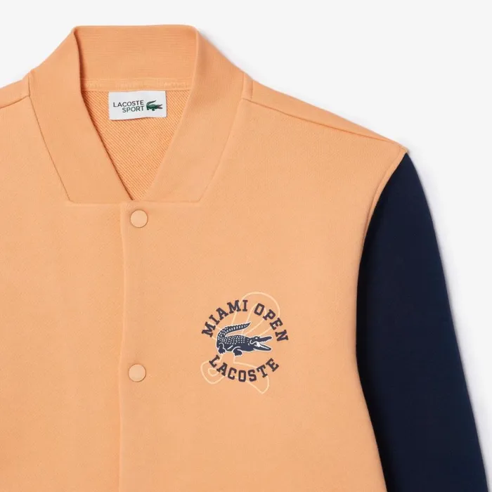 Sweaters and Sweatshirts Men Lacoste Unisex Miami Open Edition Bomber Jacket Light Orange Navy Blue Itd