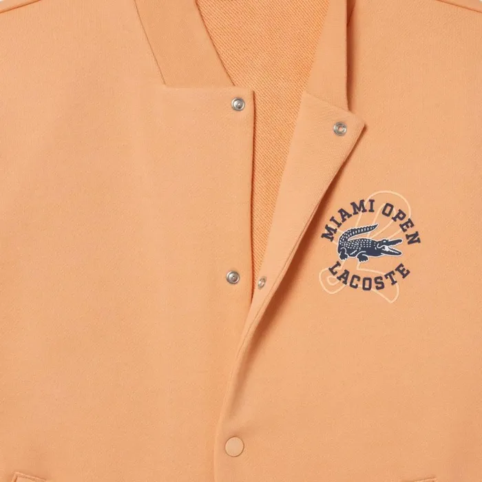Sweaters and Sweatshirts Men Lacoste Unisex Miami Open Edition Bomber Jacket Light Orange Navy Blue Itd