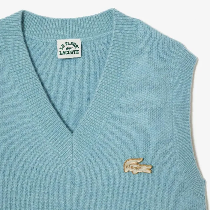 Sweaters and Sweatshirts MenWomen Lacoste Lacoste X Le FLEUR V Neck Sweater Vest Grey 5qy