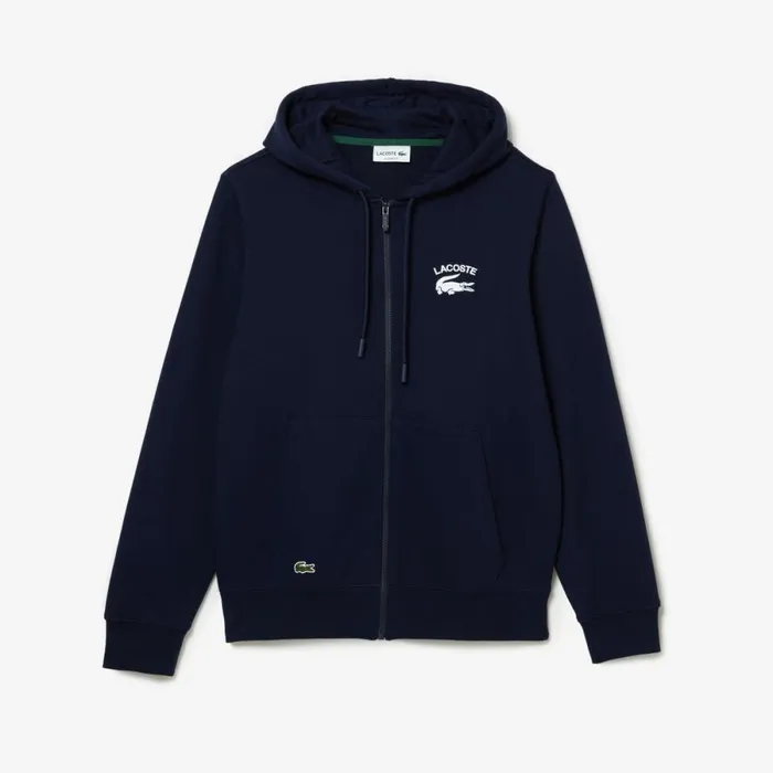 Sweaters and Sweatshirts MenWomen Lacoste Men039s Classic Fit Hooded ZipUp Sweatshirt Navy Blue 166