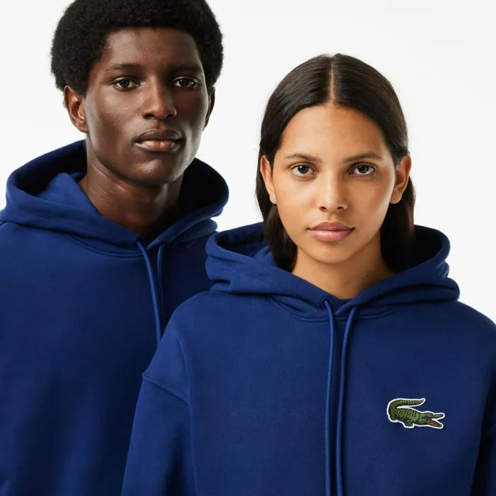 Sweaters and Sweatshirts MenWomen Lacoste Unisex Loose Fit Hoodie Methylene Blue F9f