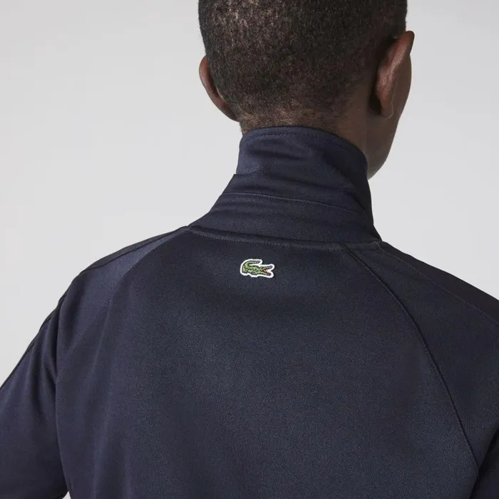 Sweaters and Sweatshirts Women Lacoste Women039s Badge Piqu ZipUp Sweatshirt Abysm Blue Hde