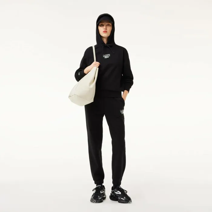Sweaters and Sweatshirts Women Lacoste Women039s Printed Hoodie Black 031