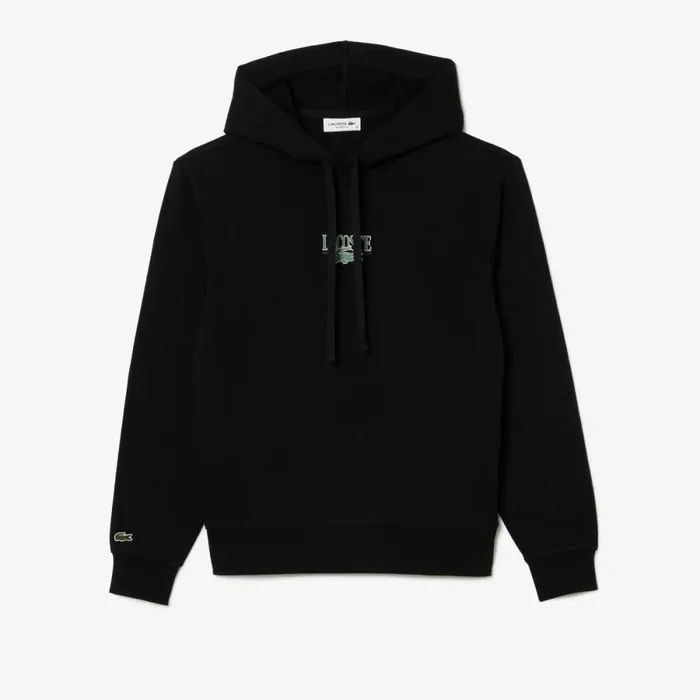 Sweaters and Sweatshirts Women Lacoste Women039s Printed Hoodie Black 031