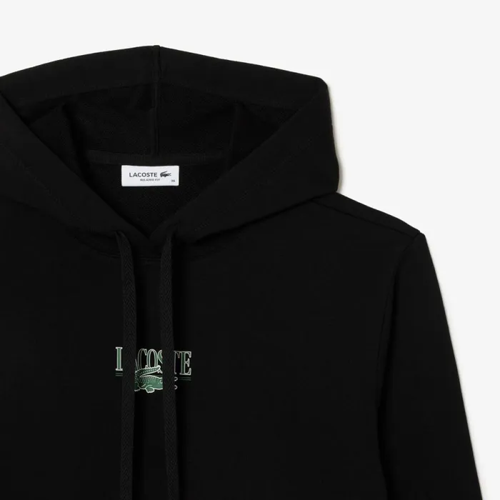 Sweaters and Sweatshirts Women Lacoste Women039s Printed Hoodie Black 031