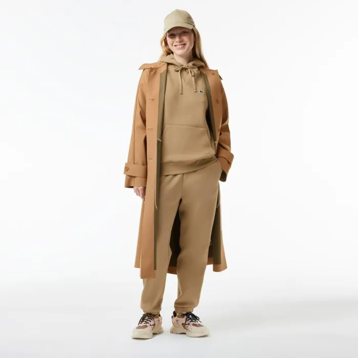Sweaters and Sweatshirts Women Lacoste Womens Loose Fit Cotton Blend Hoodie Beige Cb8