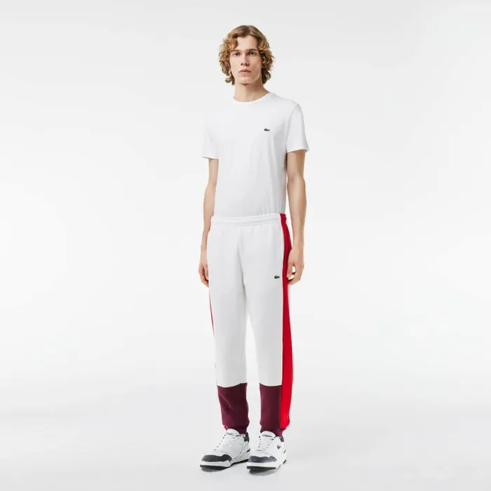 Sweatpants and Trousers Men Lacoste Men039s Regular Fit Colorblock Joggers White Red Bordeaux Ig7 Sweatpants and Trousers Men Lacoste Men039s Regular Fit Colorblock Joggers White Red Bordeaux Ig7