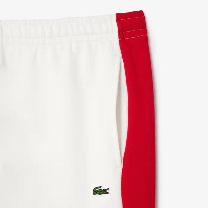 Sweatpants and Trousers Men Lacoste Men039s Regular Fit Colorblock Joggers White Red Bordeaux Ig7