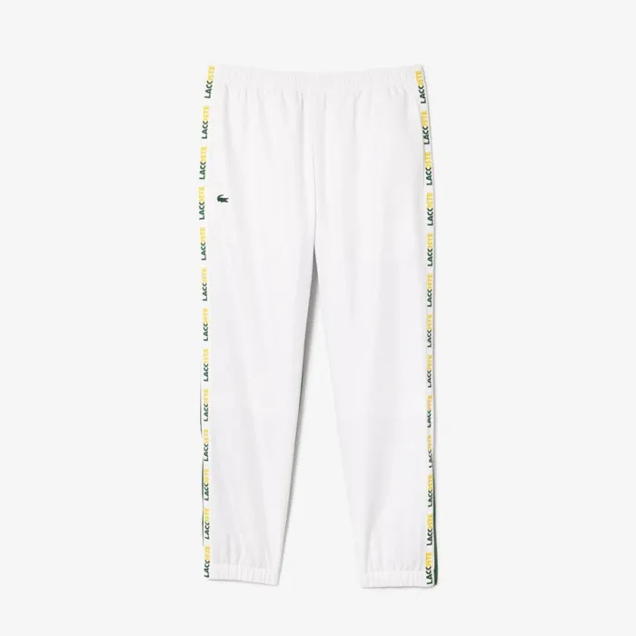Sweatpants and Trousers Men Lacoste Men039s Regular Fit Logo Stripe Sweatpants White Green 737