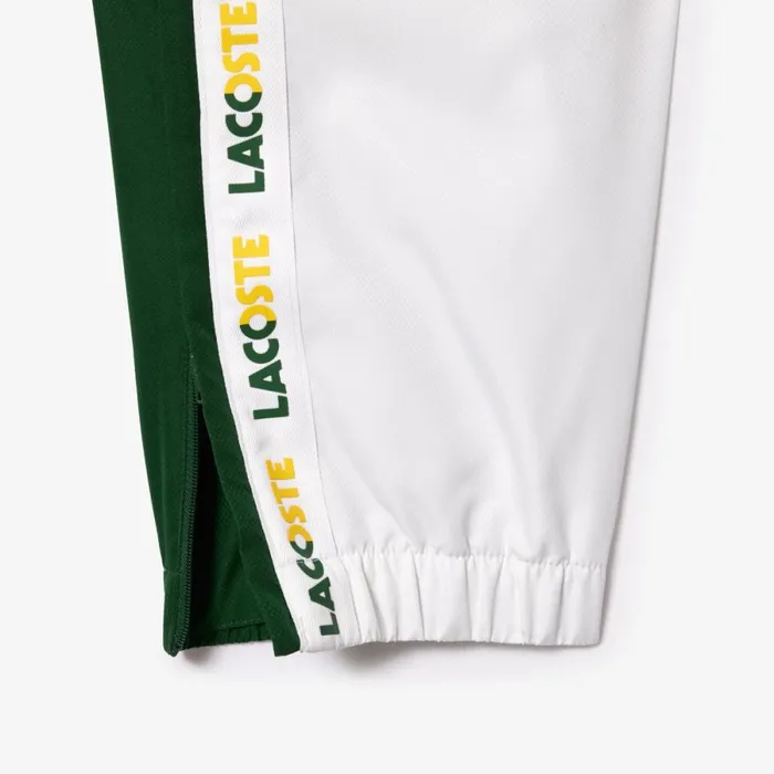 Sweatpants and Trousers Men Lacoste Men039s Regular Fit Logo Stripe Sweatpants White Green 737