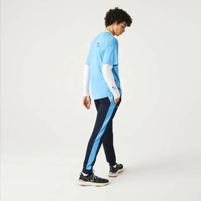 Sweatpants and Trousers Men Lacoste Men039s SPORT AbrasionResistant Tennis Joggers Navy Blue Blue White 61e
