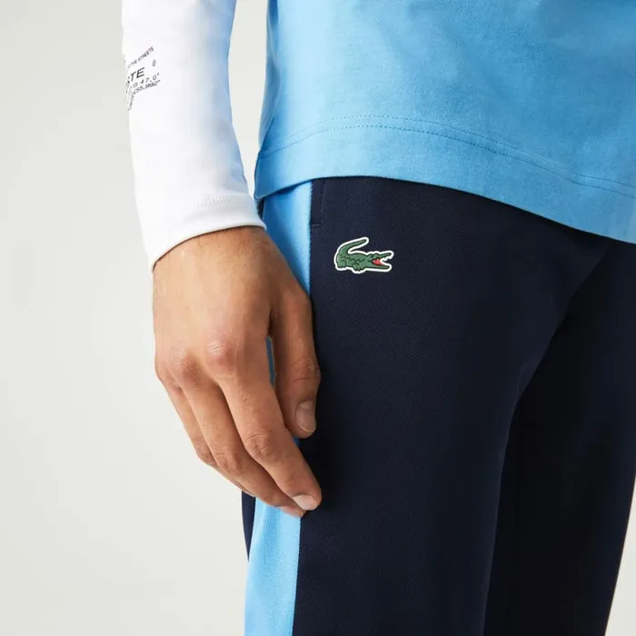 Sweatpants and Trousers Men Lacoste Men039s SPORT AbrasionResistant Tennis Joggers Navy Blue Blue White 61e