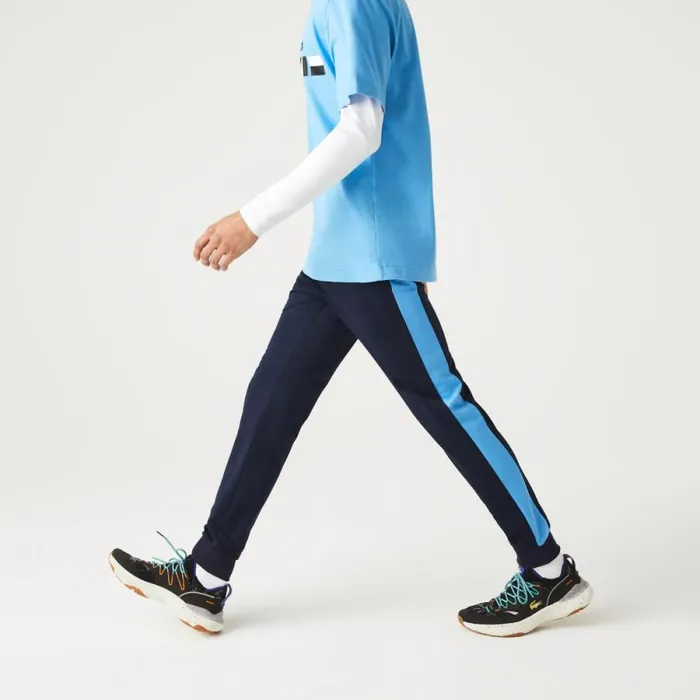 Sweatpants and Trousers Men Lacoste Men039s SPORT AbrasionResistant Tennis Joggers Navy Blue Blue White 61e