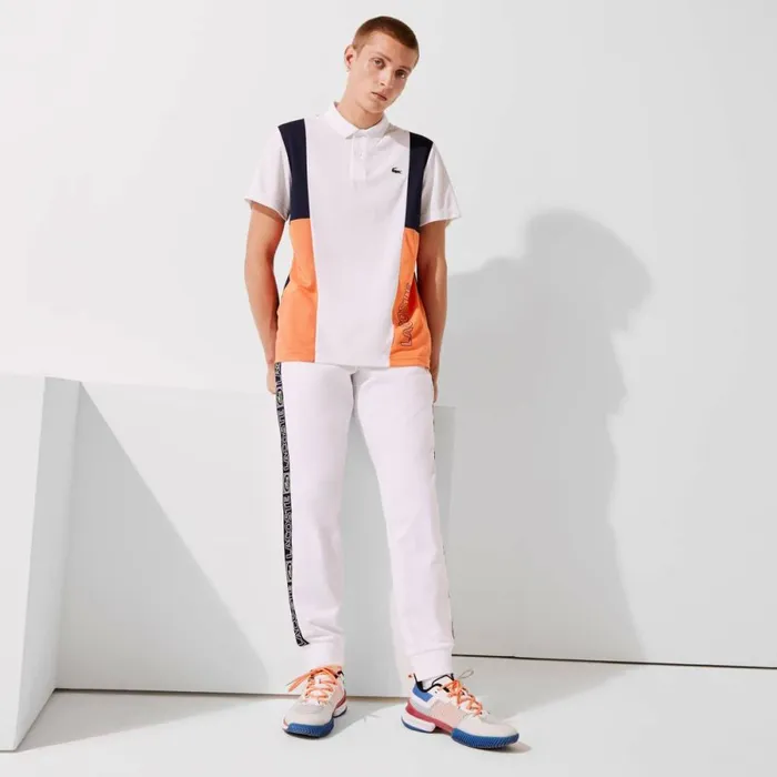 Sweatpants and Trousers Men Lacoste Men039s SPORT Branded Bands Sweatpants White Orange Navy Blue Asr