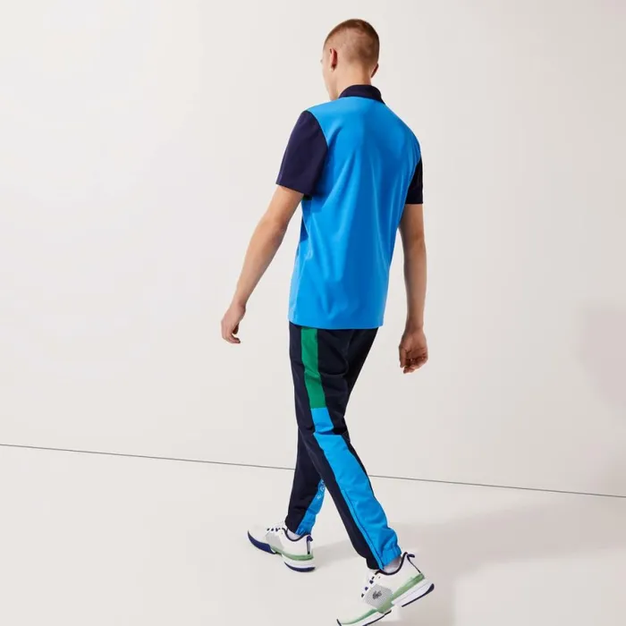 Sweatpants and Trousers Men Lacoste Men039s SPORT Colorblock Bands Joggers Navy Blue Green Blue White M7z