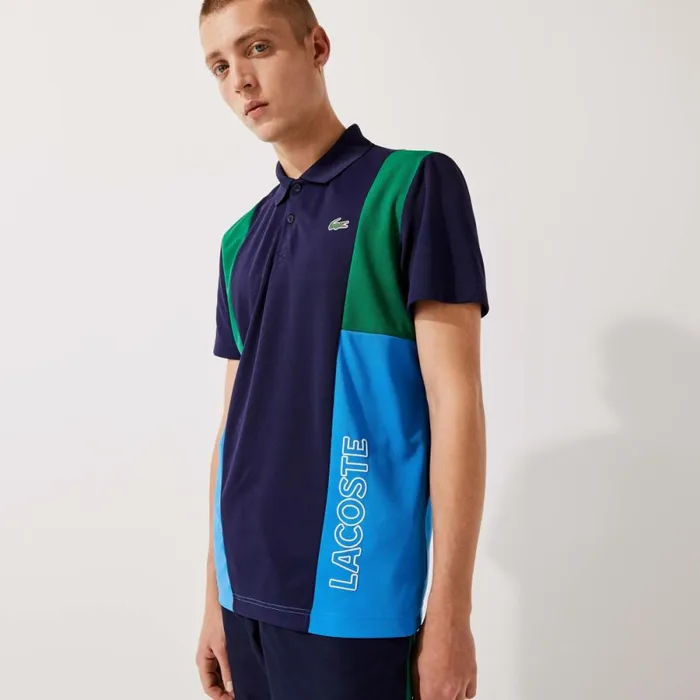 Sweatpants and Trousers Men Lacoste Men039s SPORT Colorblock Bands Joggers Navy Blue Green Blue White M7z