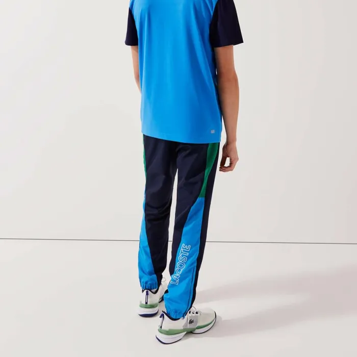 Sweatpants and Trousers Men Lacoste Men039s SPORT Colorblock Bands Joggers Navy Blue Green Blue White M7z