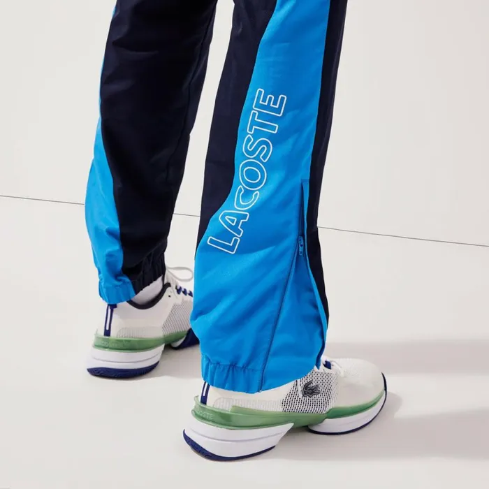 Sweatpants and Trousers Men Lacoste Men039s SPORT Colorblock Bands Joggers Navy Blue Green Blue White M7z
