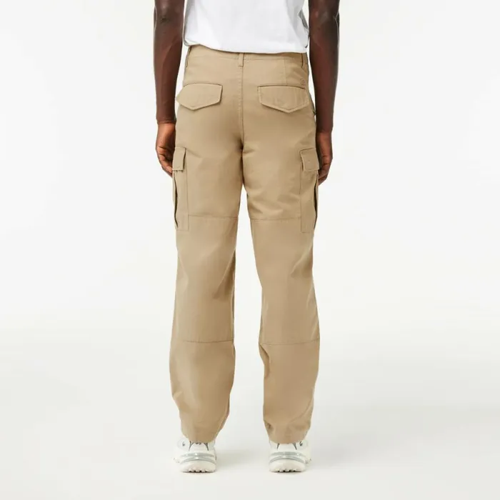 Sweatpants and Trousers Men Lacoste Men039s Straight Fit Cotton Cargo Pants Beige Cb8
