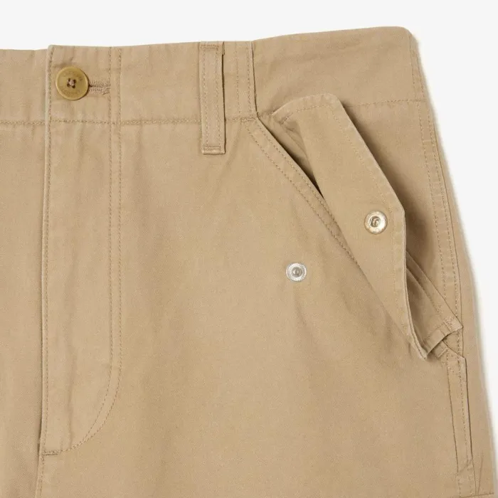 Sweatpants and Trousers Men Lacoste Men039s Straight Fit Cotton Cargo Pants Beige Cb8