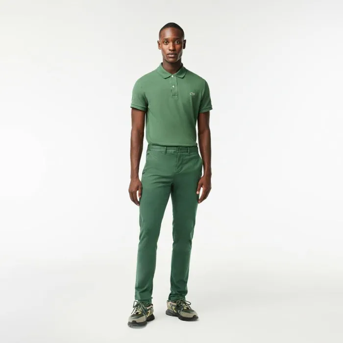 Sweatpants and Trousers Men Lacoste Men039s Stretch Cotton Slim Fit Pants Dark Green Smi