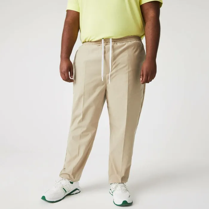 Sweatpants and Trousers MenWomen Lacoste Mens WaterResistant Pants Beige C5u