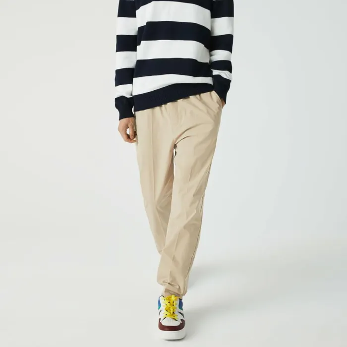 Sweatpants and Trousers MenWomen Lacoste Mens WaterResistant Pants Beige C5u