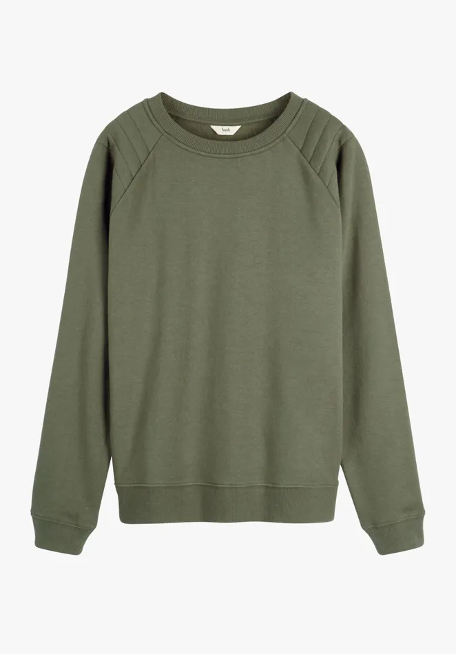 Sweatshirts and Hoodies Women Hush Biker Crew Neck Sweatshirt Khaki