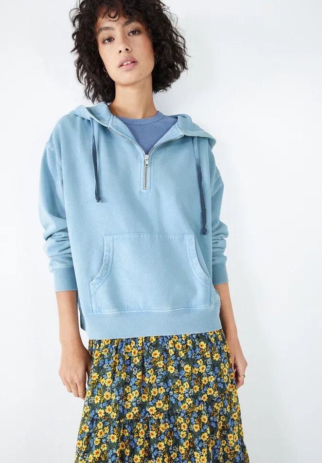 Sweatshirts and Hoodies Women Hush Half Zip Relaxed Hoodie Skyway
