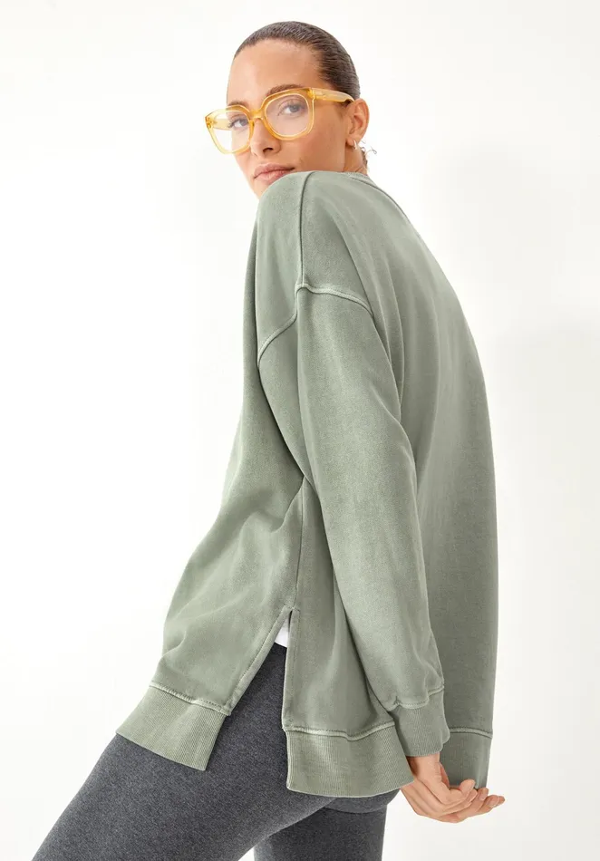 Sweatshirts and Hoodies Women Hush Mia Oversized Sweatshirt Washed Khaki