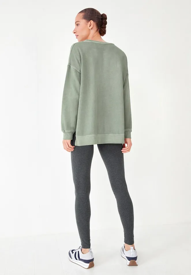 Sweatshirts and Hoodies Women Hush Mia Oversized Sweatshirt Washed Khaki