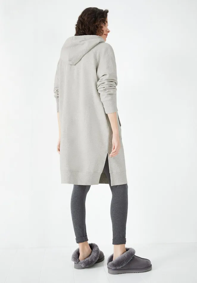 Sweatshirts and Hoodies Women Hush Olivia Slouchy Zip Hoodie Light Grey Marl