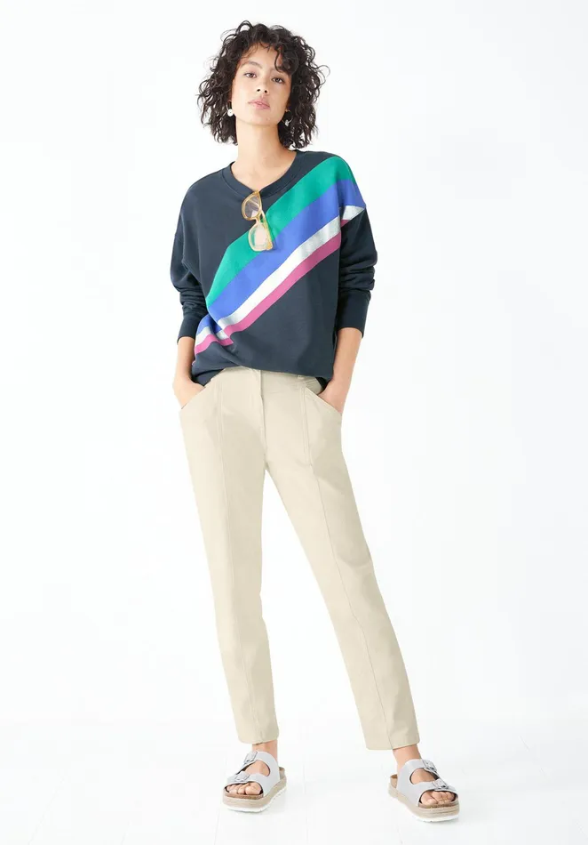 Sweatshirts and Hoodies Women Hush Rainbow Relaxed Sweatshirt Washed Blackmulti