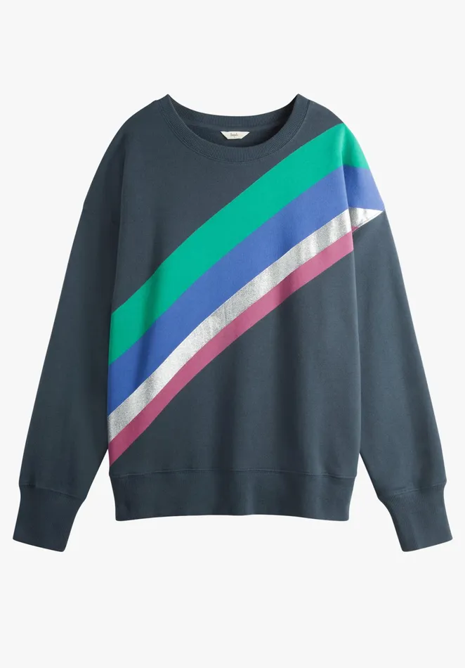 Sweatshirts and Hoodies Women Hush Rainbow Relaxed Sweatshirt Washed Blackmulti