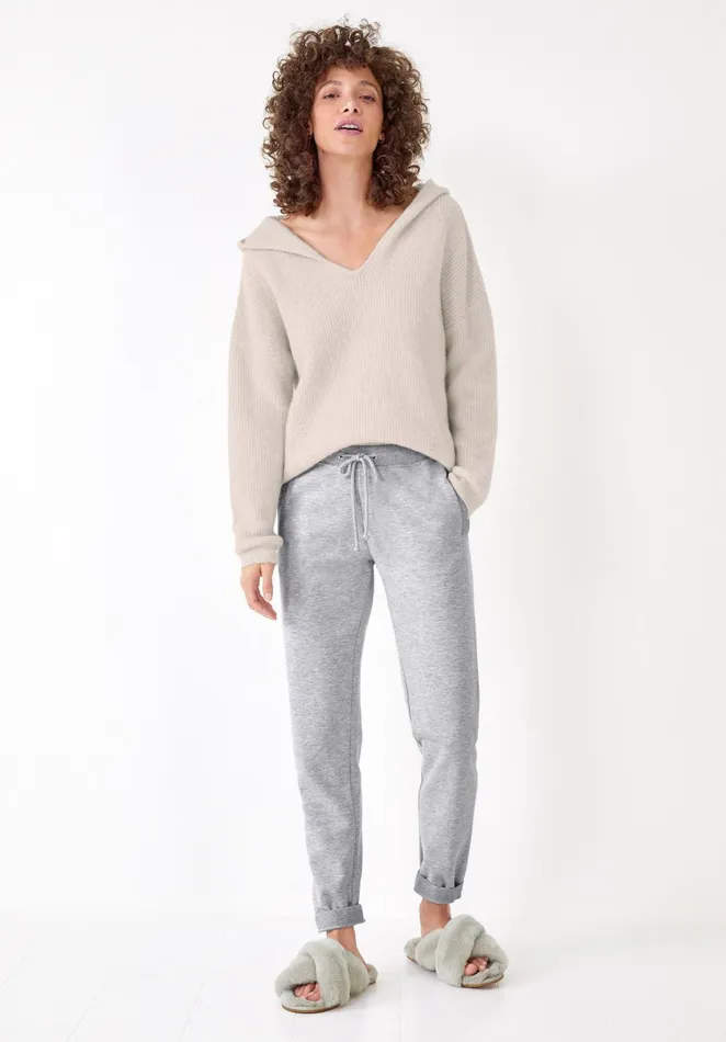 Sweatshirts and Hoodies Women Hush Soft Knitted Hoodie Blushed Oatmeal
