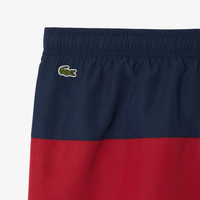 Swim Kids Lacoste Kids039 Colorblock Swim Trunks Navy Blue Bordeaux White Irz