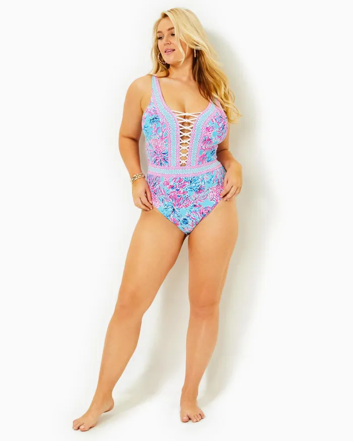 Swim Women Lilly Pulitzer Caseylee Lattice OnePiece Swimsuit Celestial Blue Seek And Sea Engineered One Piece Swim Women Lilly Pulitzer Caseylee Lattice OnePiece Swimsuit Celestial Blue Seek And Sea Engineered One Piece