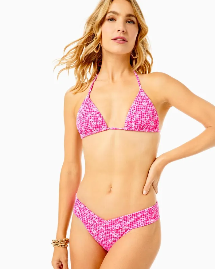 Swim Women Lilly Pulitzer Trey Bikini Bottom Aura Pink Check You Out Swim Women Lilly Pulitzer Trey Bikini Bottom Aura Pink Check You Out