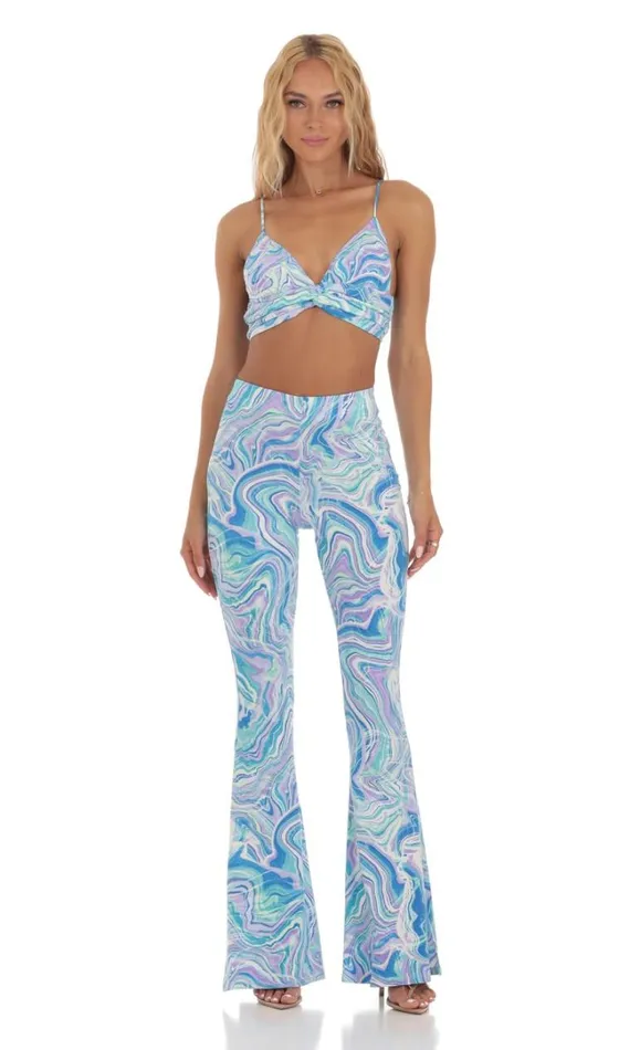 Swirl Two Piece Set Blue Women LUCY IN THE SKY Pants