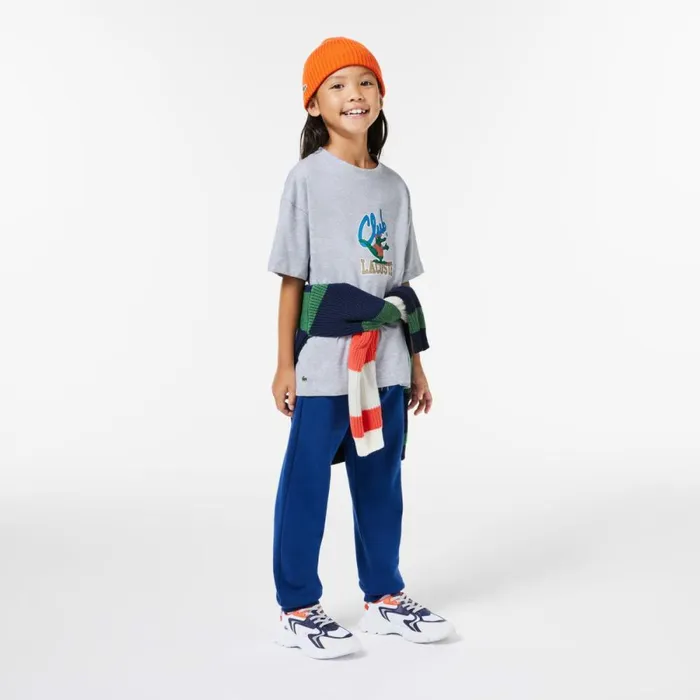 TShirts and Tops Kids Lacoste Kids039 Mascot Print TShirt Grey Chine Cca