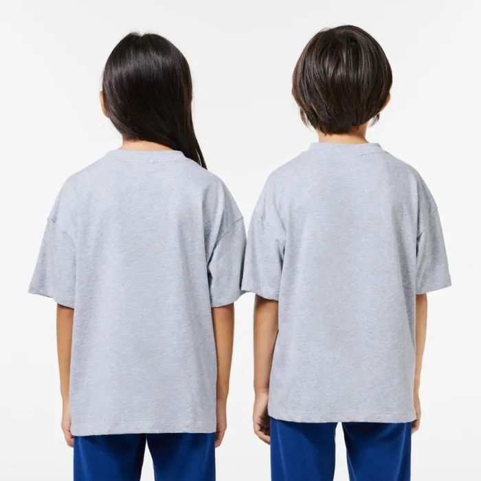 TShirts and Tops Kids Lacoste Kids039 Mascot Print TShirt Grey Chine Cca